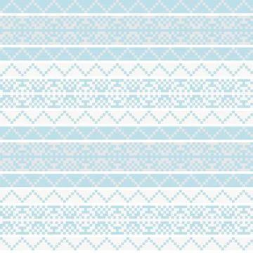 Snowflakes Fair Isle Seamless Pattern Design Stock Illustration