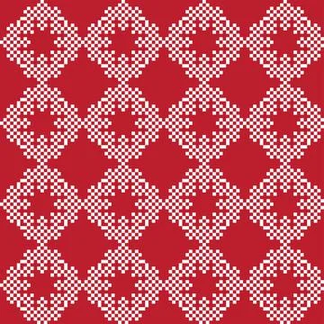 Snowflakes Fair Isle Seamless Pattern Design Stock Illustration