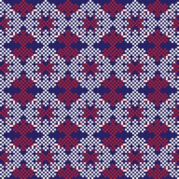 Snowflakes Fair Isle Seamless Pattern Design Stock Illustration