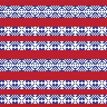 Snowflakes Fair Isle Seamless Pattern Design Stock Illustration