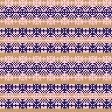 Snowflakes Fair Isle Seamless Pattern Design Stock Illustration