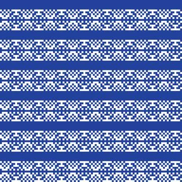 Snowflakes Fair Isle Seamless Pattern Design Stock Illustration