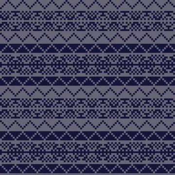 Snowflakes Fair Isle Seamless Pattern Design Stock Illustration