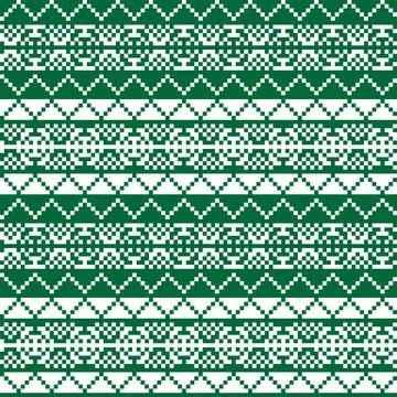 Snowflakes Fair Isle Seamless Pattern Design Stock Illustration