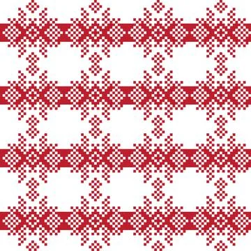Snowflakes Fair Isle Seamless Pattern Design Stock Illustration