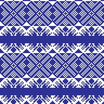 Snowflakes Fair Isle Seamless Pattern Design Stock Illustration