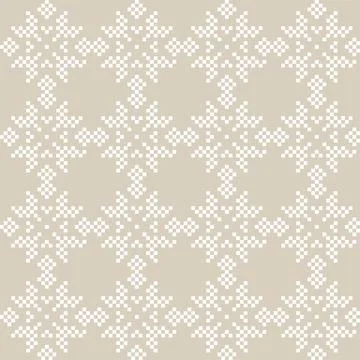 Snowflakes Fair Isle Seamless Pattern Design Stock Illustration