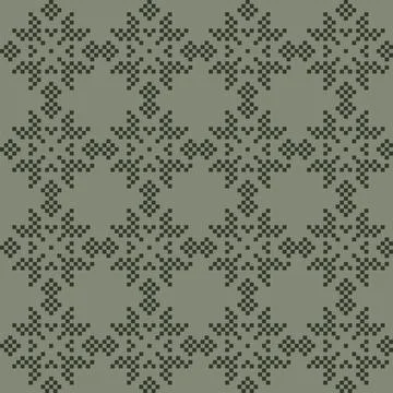 Snowflakes Fair Isle Seamless Pattern Design Stock Illustration