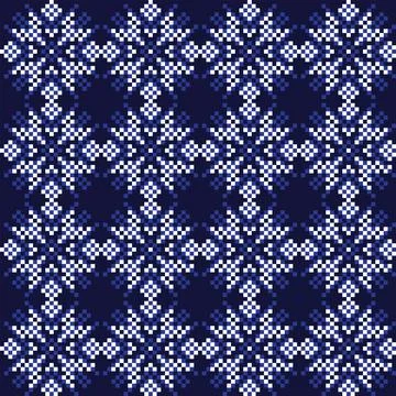 Snowflakes Fair Isle Seamless Pattern Design Stock Illustration