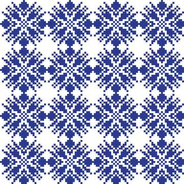 Snowflakes Fair Isle Seamless Pattern Design Stock Illustration