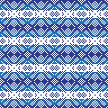 Snowflakes Fair Isle Seamless Pattern Design Stock Illustration