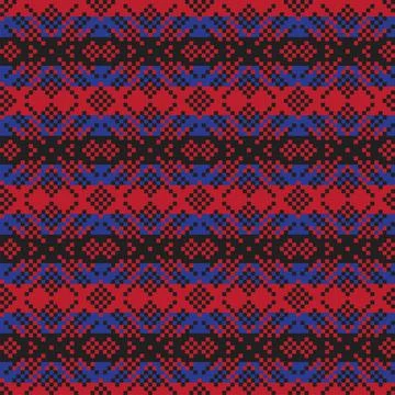 Snowflakes Fair Isle Seamless Pattern Design Stock Illustration