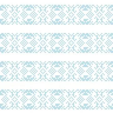 Snowflakes Fair Isle Seamless Pattern Design Stock Illustration