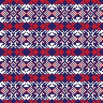 Snowflakes Fair Isle Seamless Pattern Design Stock Illustration
