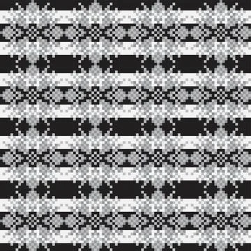 Snowflakes Fair Isle Seamless Pattern Design Stock Illustration