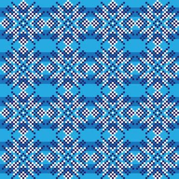 Snowflakes Fair Isle Seamless Pattern Design Stock Illustration