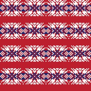 Snowflakes Fair Isle Seamless Pattern Design Stock Illustration