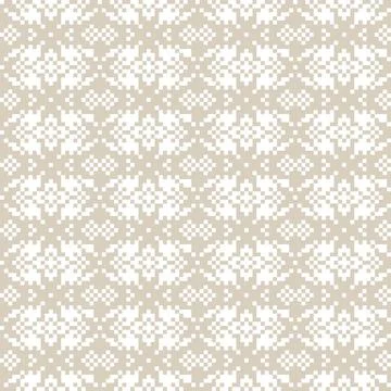 Snowflakes Fair Isle Seamless Pattern Design Stock Illustration