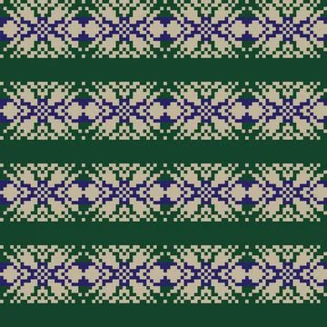 Snowflakes Fair Isle Seamless Pattern Design Stock Illustration