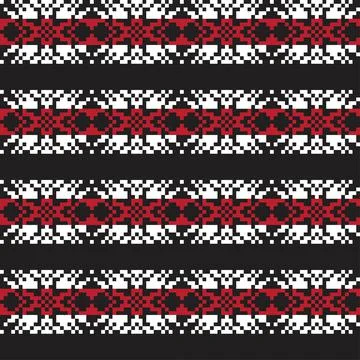 Snowflakes Fair Isle Seamless Pattern Design Stock Illustration