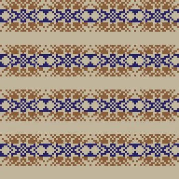 Snowflakes Fair Isle Seamless Pattern Design Stock Illustration