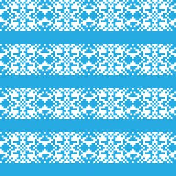 Snowflakes Fair Isle Seamless Pattern Design Stock Illustration