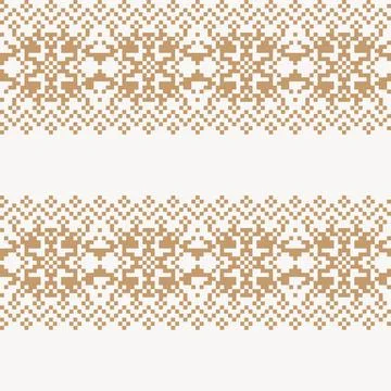 Snowflakes Fair Isle Seamless Pattern Design Stock Illustration