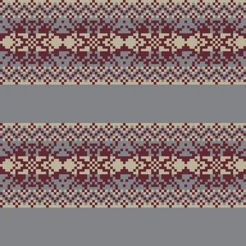 Snowflakes Fair Isle Seamless Pattern Design Stock Illustration