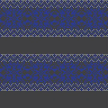 Snowflakes Fair Isle Seamless Pattern Design Stock Illustration