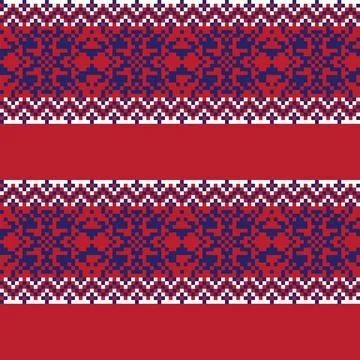 Snowflakes Fair Isle Seamless Pattern Design Stock Illustration