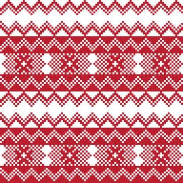 Snowflakes Fair Isle Seamless Pattern Design Stock Illustration