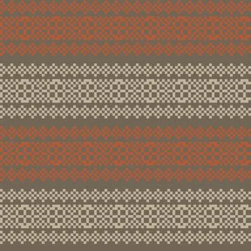 Snowflakes Fair Isle Seamless Pattern Design Stock Illustration