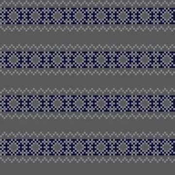 Snowflakes Fair Isle Seamless Pattern Design Stock Illustration