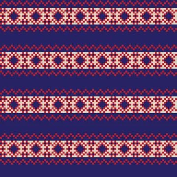 Snowflakes Fair Isle Seamless Pattern Design Stock Illustration
