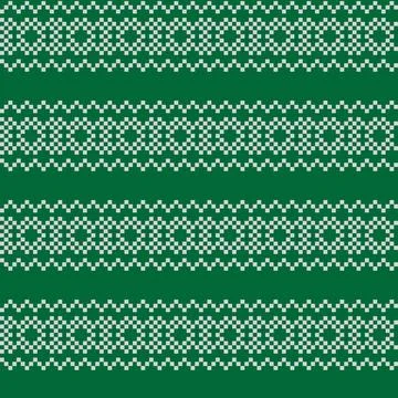 Snowflakes Fair Isle Seamless Pattern Design Stock Illustration