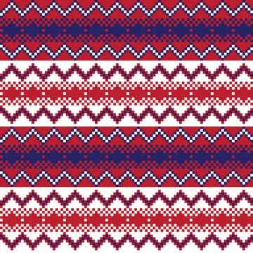 Snowflakes Fair Isle Seamless Pattern Design Stock Illustration