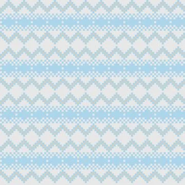 Snowflakes Fair Isle Seamless Pattern Design Stock Illustration