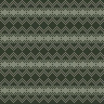 Snowflakes Fair Isle Seamless Pattern Design Stock Illustration