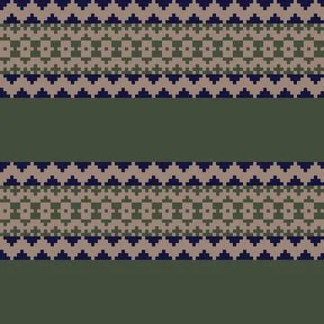 Snowflakes Fair Isle Seamless Pattern Design Stock Illustration