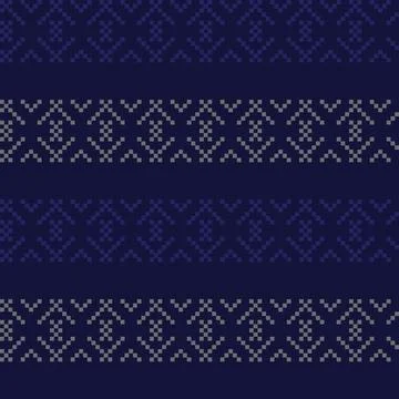 Snowflakes Fair Isle Seamless Pattern Design Stock Illustration