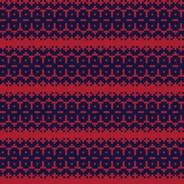 Snowflakes Fair Isle Seamless Pattern Design Stock Illustration