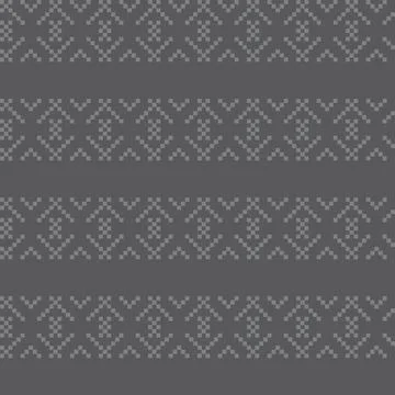 Snowflakes Fair Isle Seamless Pattern Design Stock Illustration