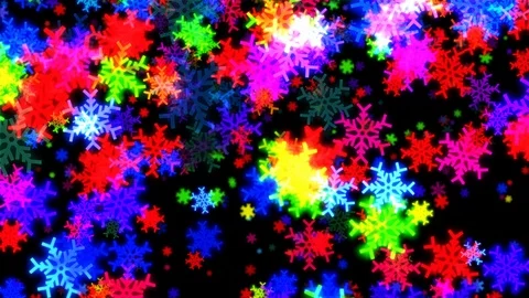 Snowflakes fall down.colorful[loop] Stock Footage 126498207