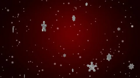 Snowflakes fall on a red background Stock Footage 30556744