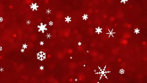 Snowflakes falling on abstract red colored smoke and bokeh light background Stock Footage 165232326
