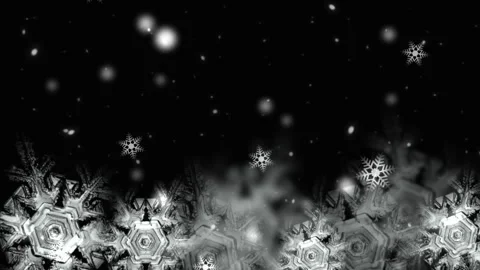 Snowflakes falling against black background winter wonderland scene Stock Footage 337443864