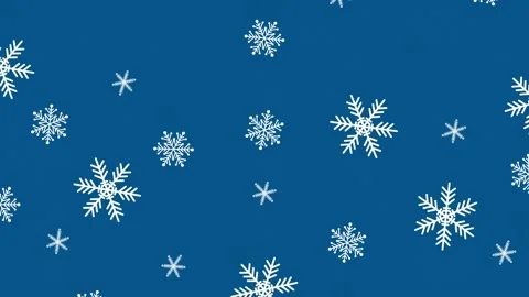 Snowflakes falling animation on blue background. Stock Footage 139325216