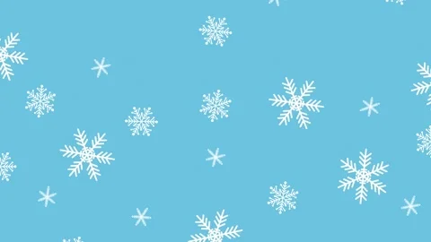 Snowflakes falling animation on blue background. Stock Footage 139325308