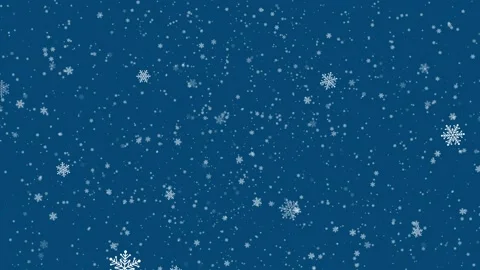 Snowflakes falling animation on dark blue background. Stock Footage 139328843