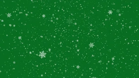Snowflakes falling animation on dark green background. Stock Footage 139329587